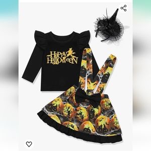 🎃 ABSOLUTELY GORGEOUS HALLOWS EVE/ HALLOWEEN DAY SUSPENDED SKIRT SET 2T/3T🎃